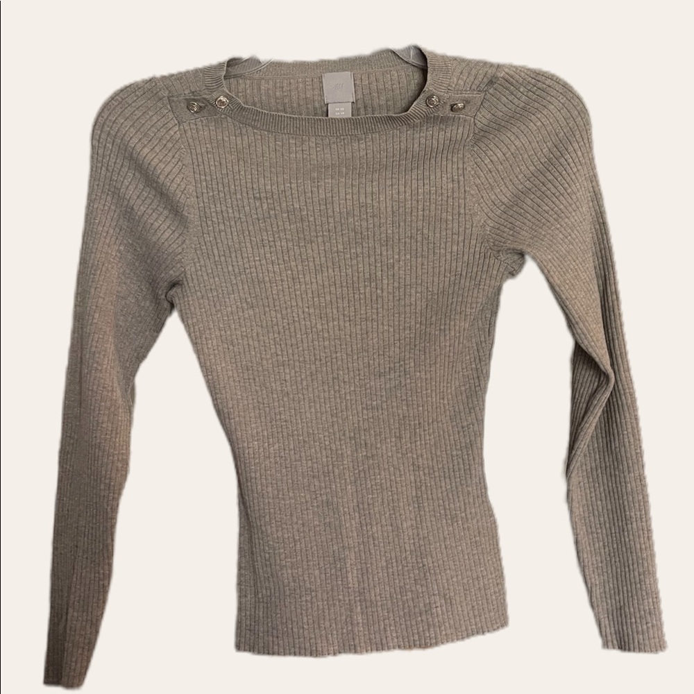 H&M Women’s Long Sleeve Rib-knit Office Wear Shirt | Size XS